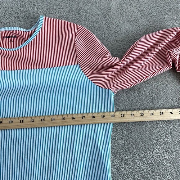 Lands End Womens Striped Long Sleeve Colorblock Shirt L Polyester/Nylon 2463 - Picture 6 of 8